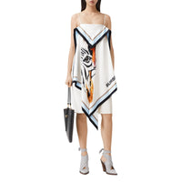 Robe foulard en soie à imprimé animalier - Porcelain