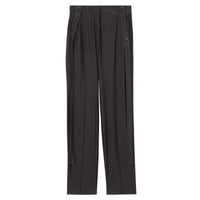 Pantalon tailleur en jersey et mousseline avec sangles - Black