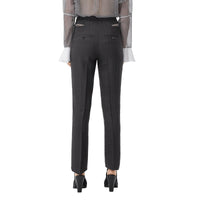 Pantalon déstructuré en sergé technique à fines rayures - Black