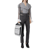 Pantalon déstructuré en sergé technique à fines rayures - Black