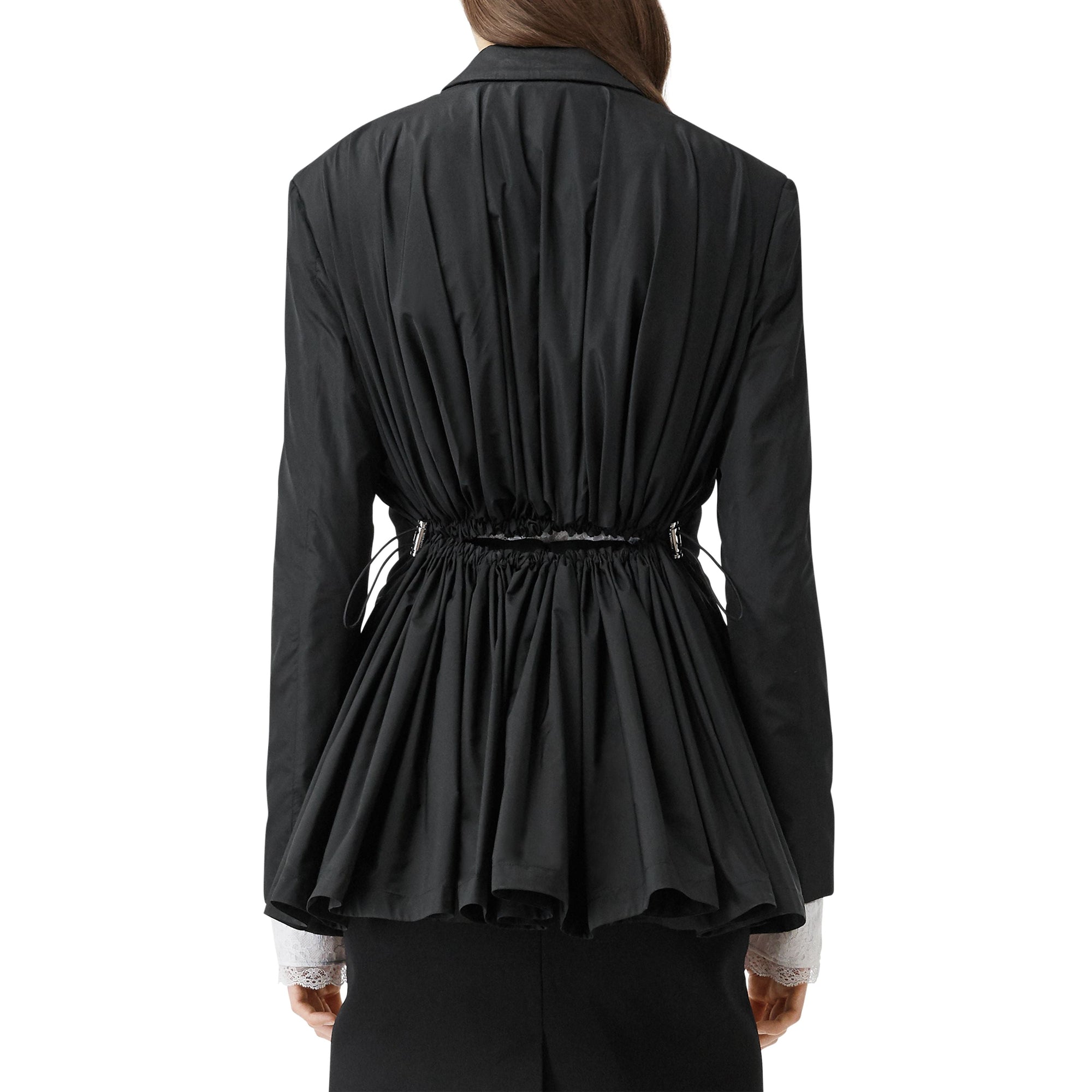 Veste de smoking en laine et taffetas avec découpe au dos - Black