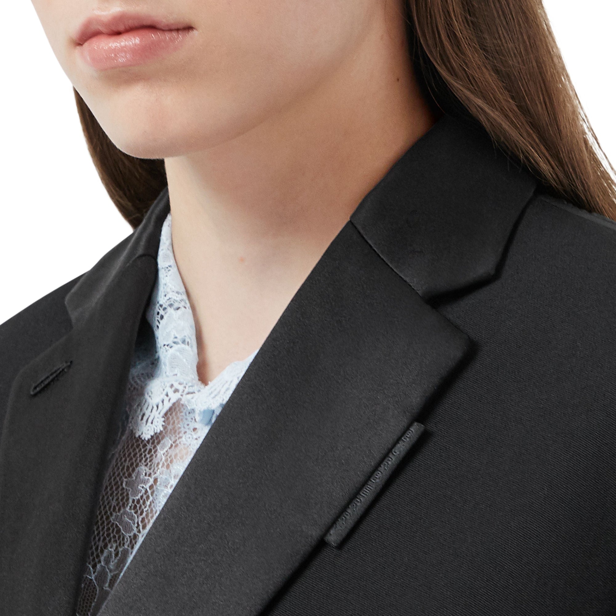 Veste de smoking en laine et taffetas avec découpe au dos - Black