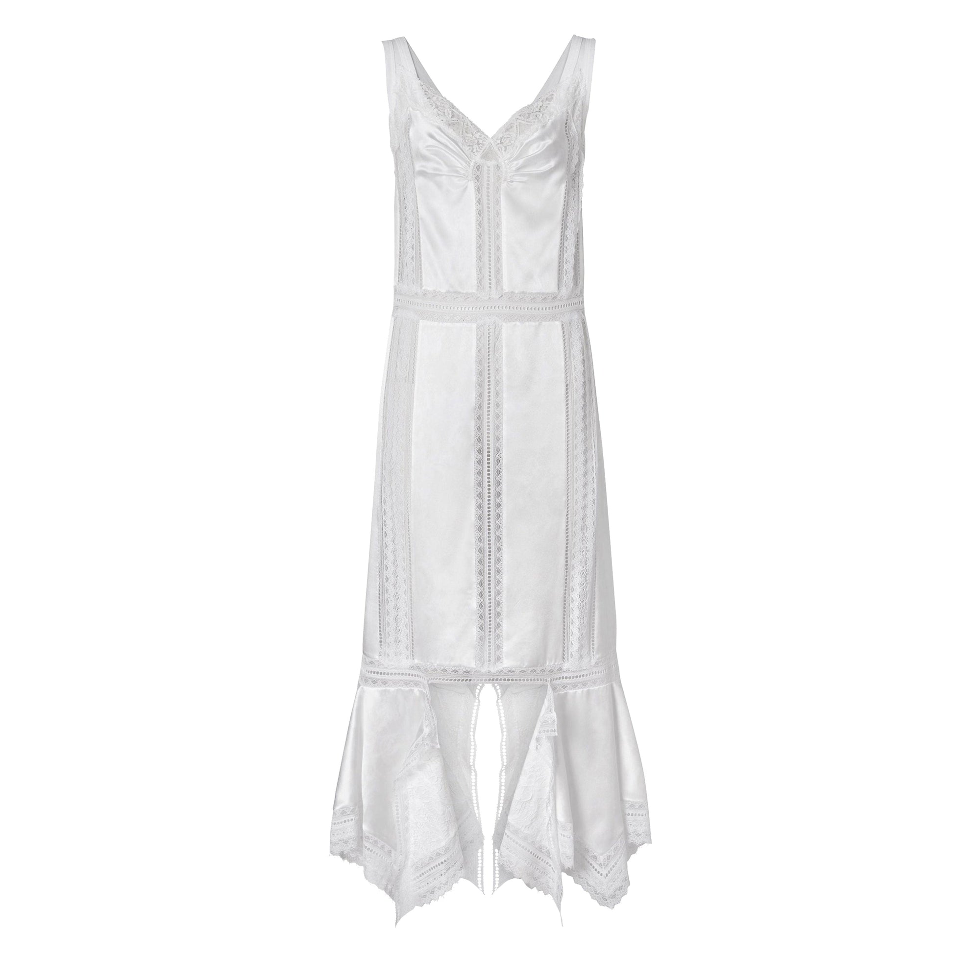 Robe combinaison en satin de soie - Optic White