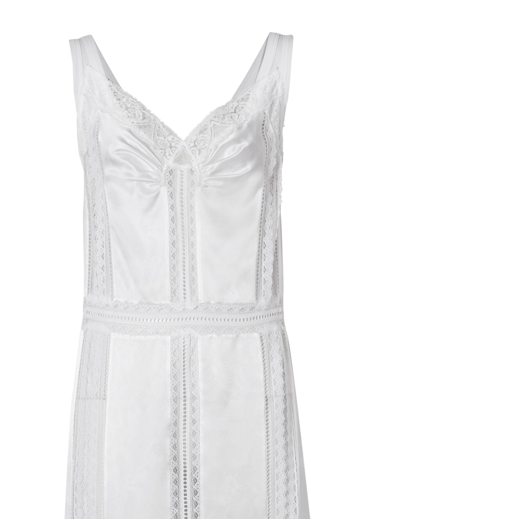 Robe combinaison en satin de soie - Optic White