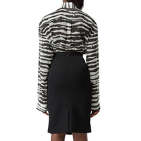 Chemisier à col lavallière en mousseline de soie - Monochrome