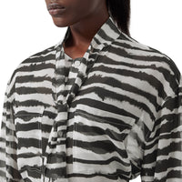 Chemisier à col lavallière en mousseline de soie - Monochrome