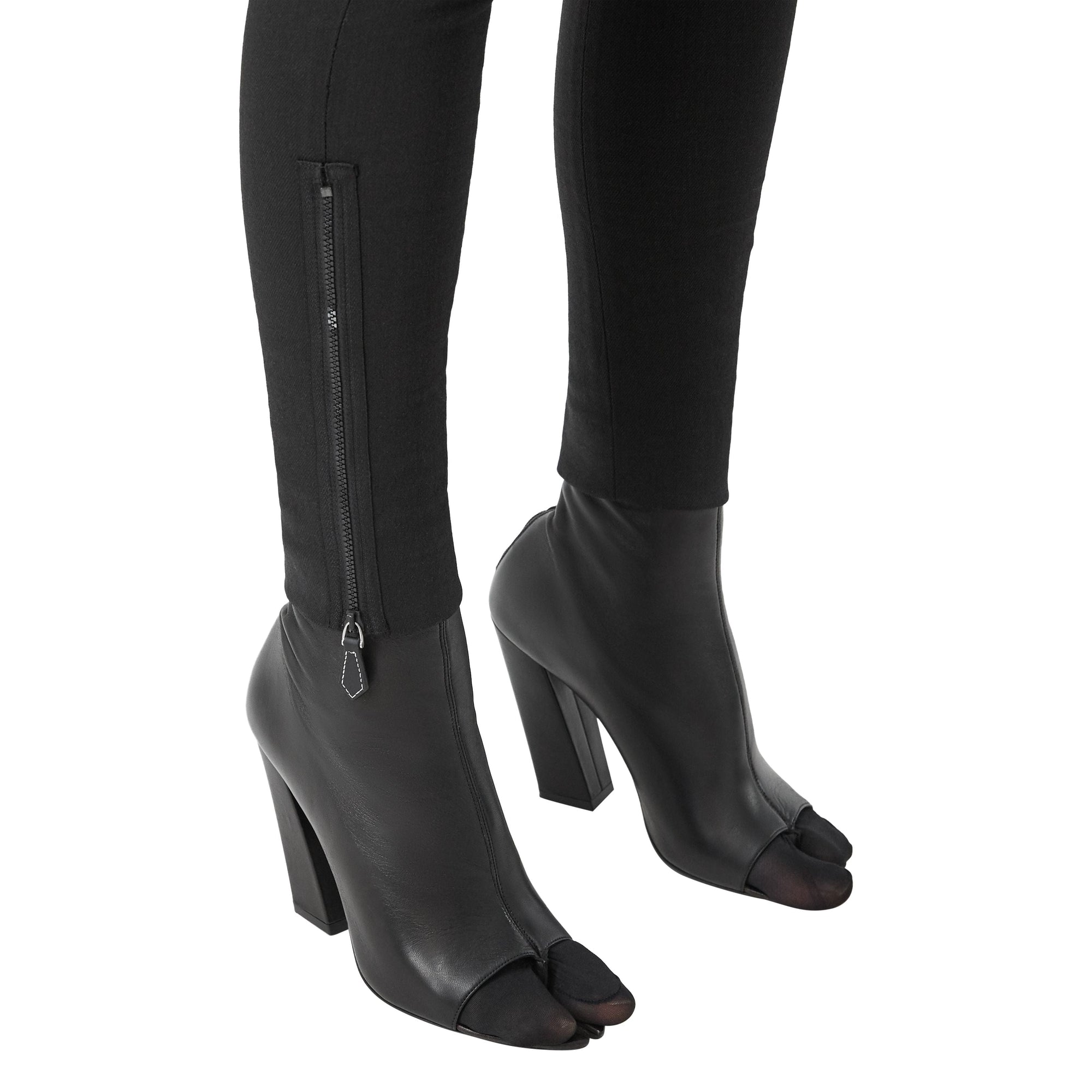 Pantalon skinny en sergé technique avec découpes - Black