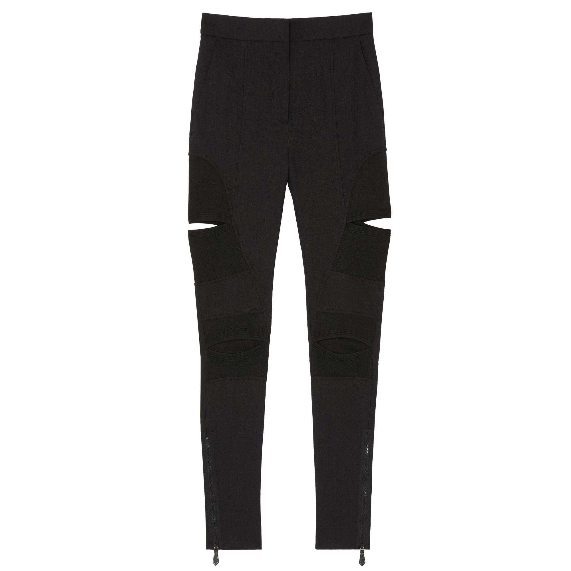Pantalon skinny en sergé technique avec découpes - Black