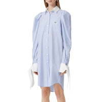 Robe chemise en popeline de coton rayée - Pale Blue Stripe