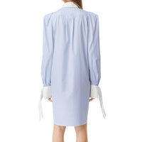 Robe chemise en popeline de coton rayée - Pale Blue Stripe