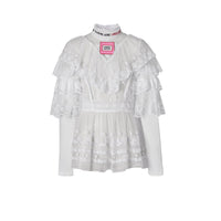 Haut à col montant en tulle brodé avec slogan - Snow