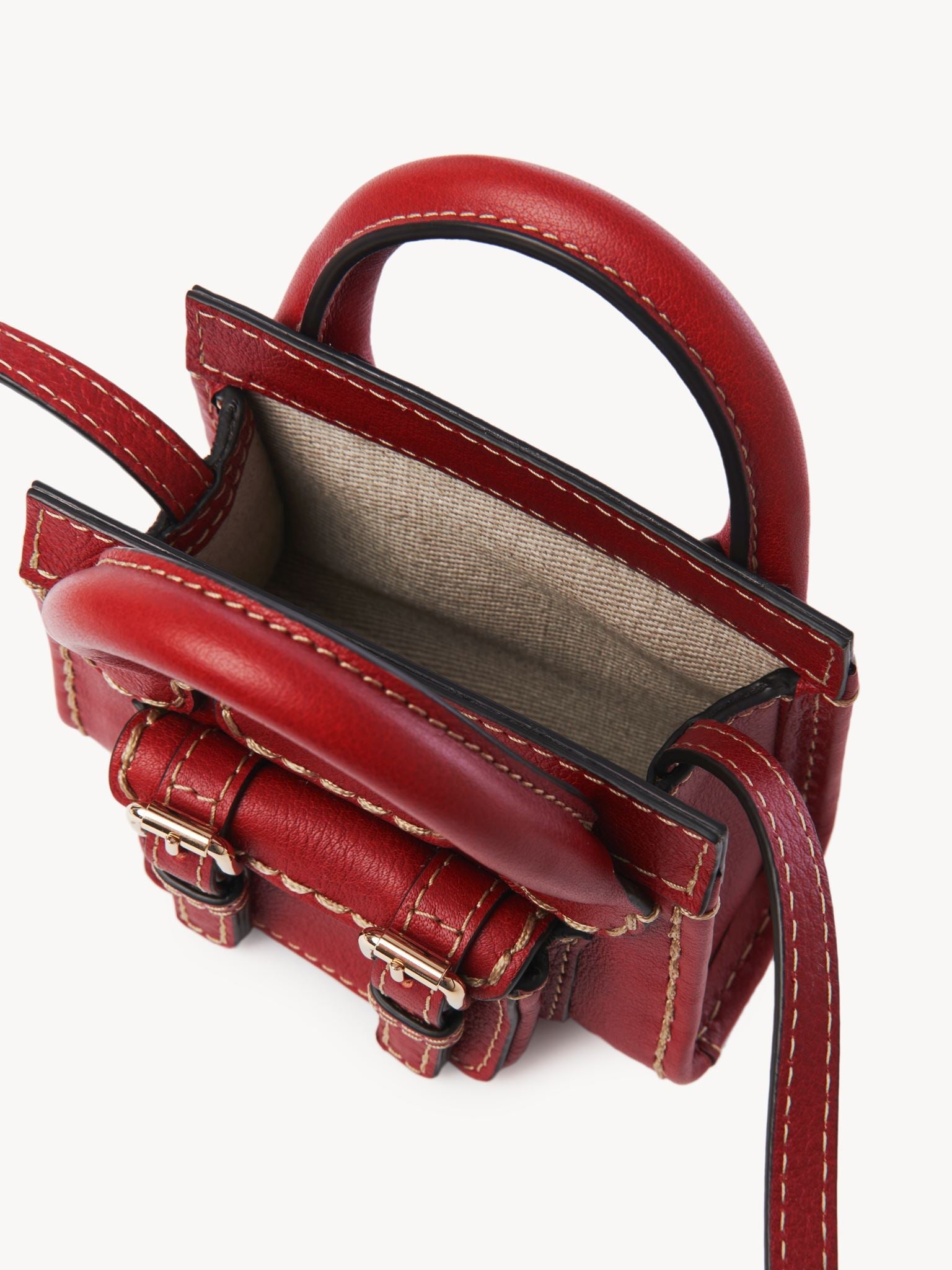 Sac nano Edith en cuir - Red Flame