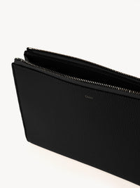 Pochette Alphabet en cuir - Noir
