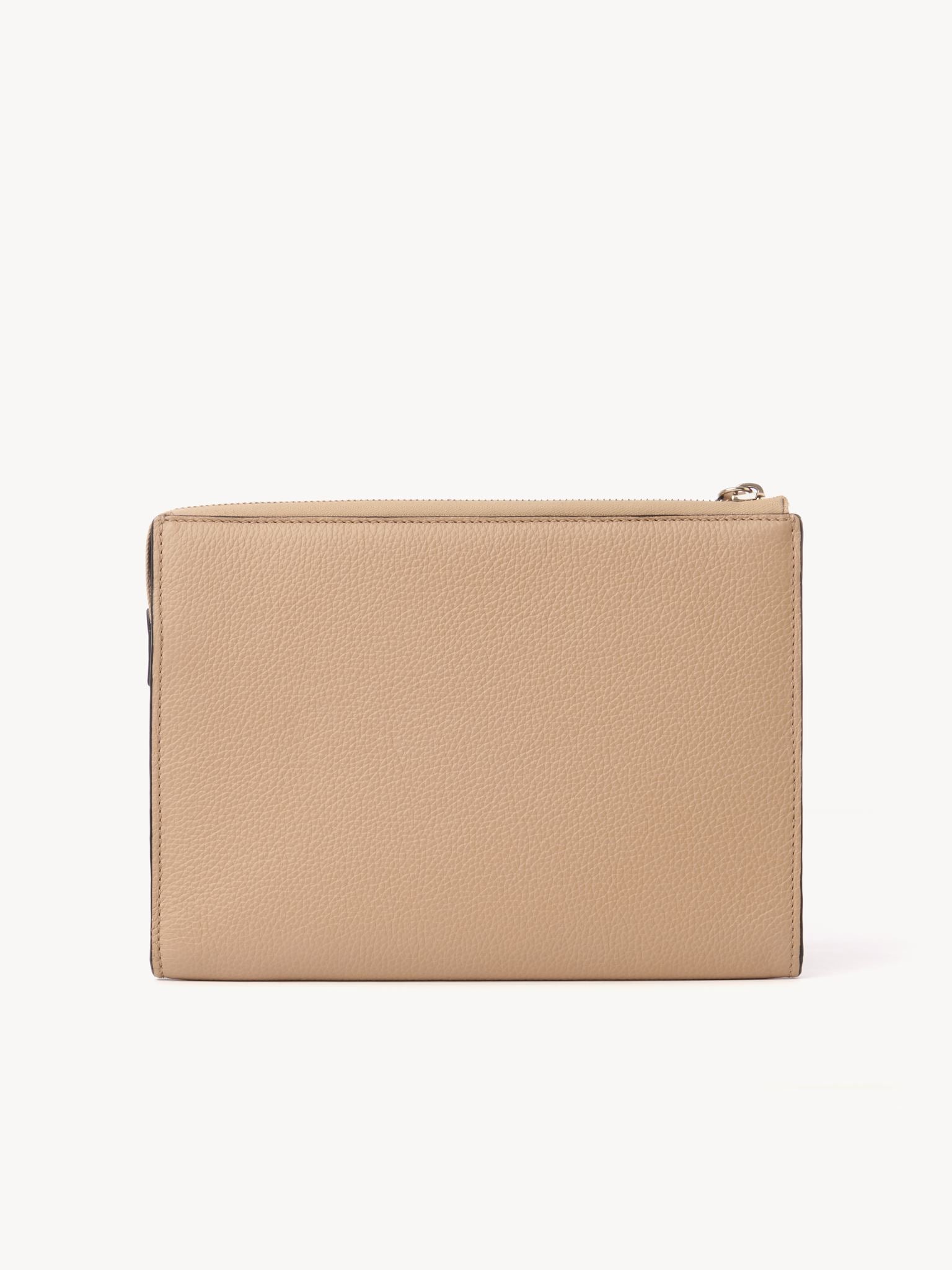 Pochette Alphabet en cuir - Bronzage Léger