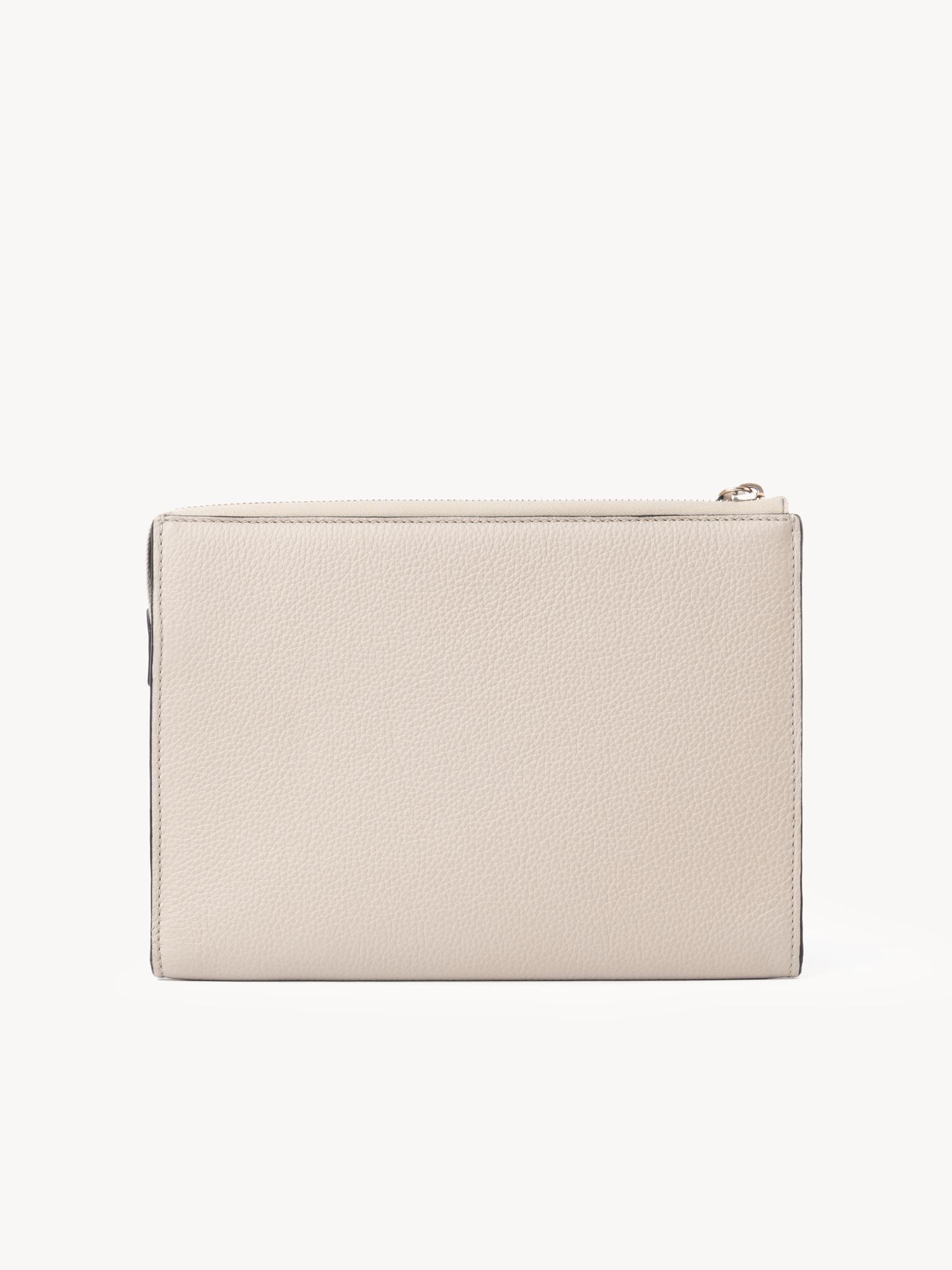 Pochette Alphabet en cuir - Nude