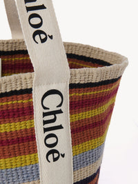 Grand sac panier Woody en laine - Multicolor White