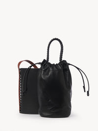 Petit sac seau Louela en cuir - Black