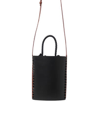 Petit sac seau Louela en cuir - Black