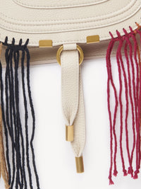 Petit sac double porté Marcie en cuir - Nude