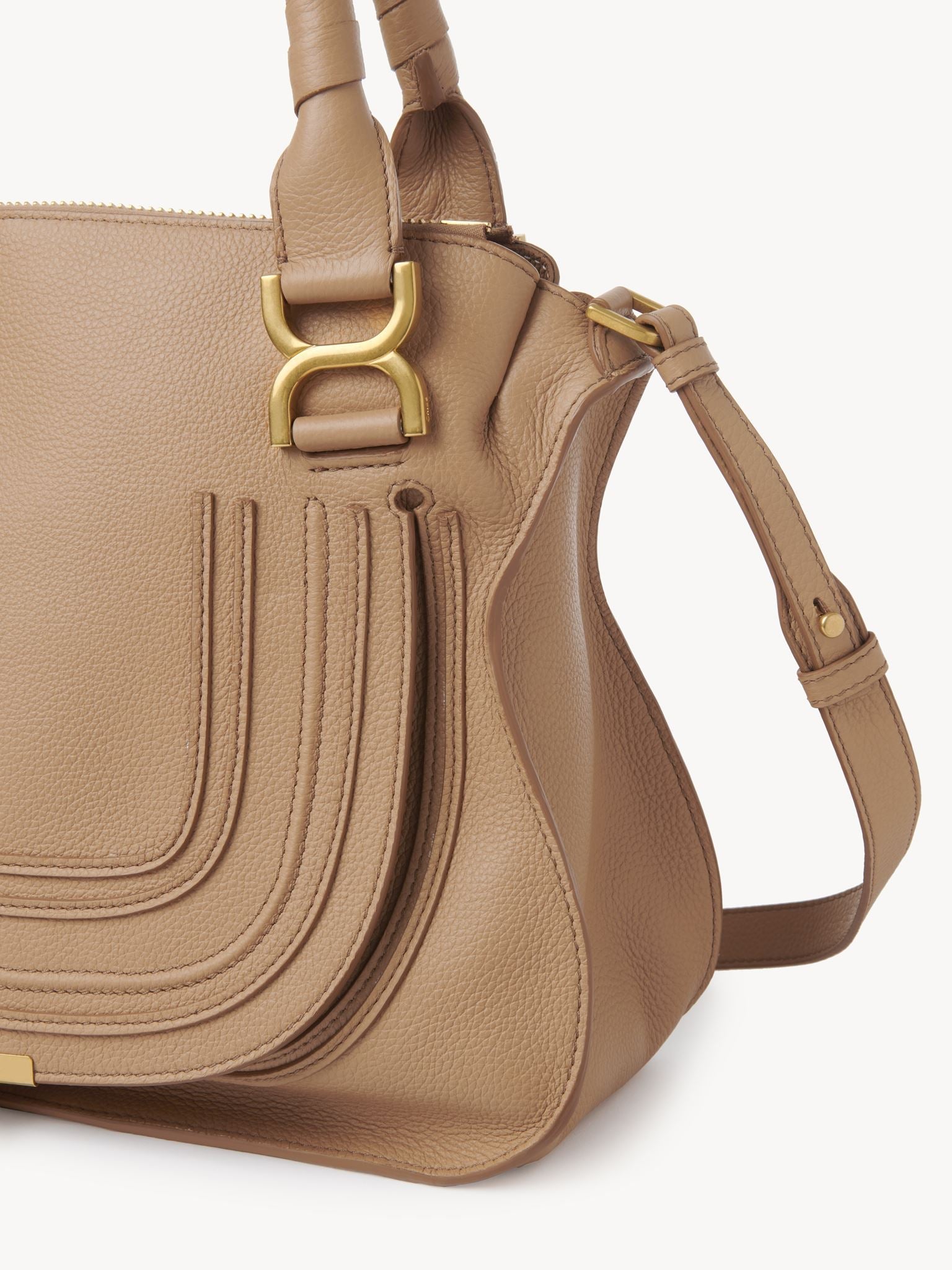 Sac double porté Marcie en cuir - Light Tan