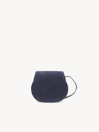 Petit sac porté épaule Marcie en cuir et lin - Graphite Navy