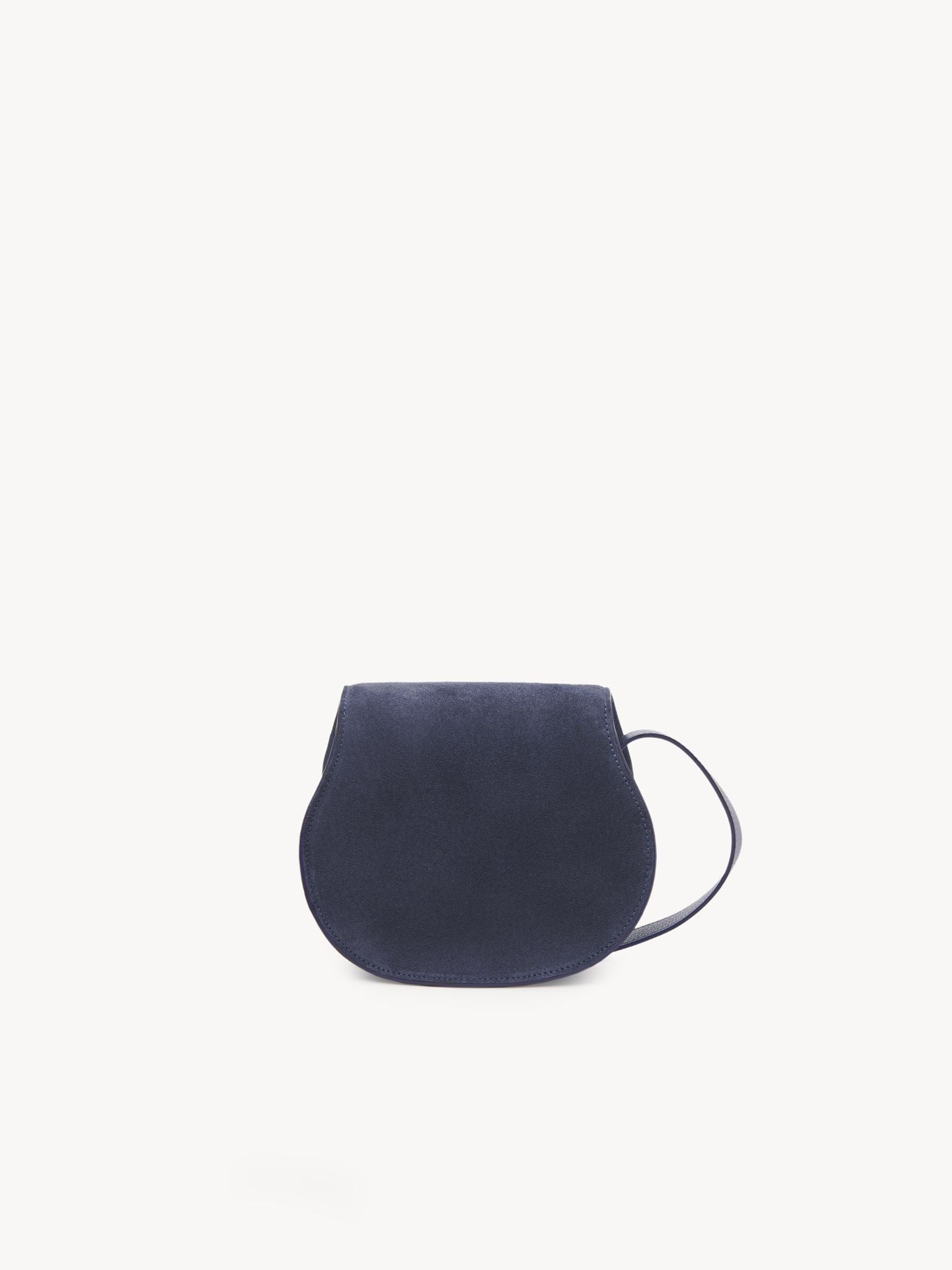 Petit sac porté épaule Marcie en cuir et lin - Graphite Navy