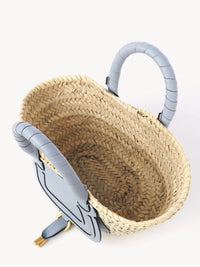 Petit panier Marcie en feuille de palmier - Shady Blue