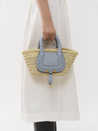 Petit panier Marcie en feuille de palmier - Shady Blue