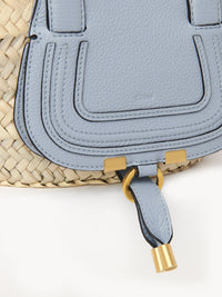 Petit panier Marcie en feuille de palmier - Shady Blue