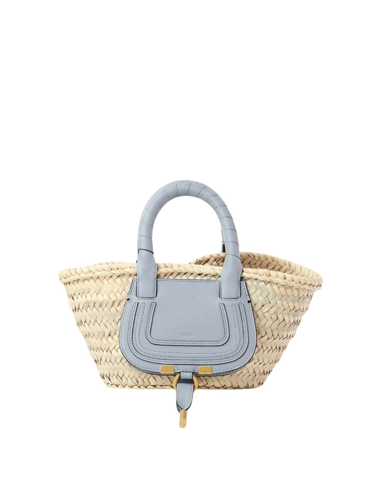 Petit panier Marcie en feuille de palmier - Shady Blue