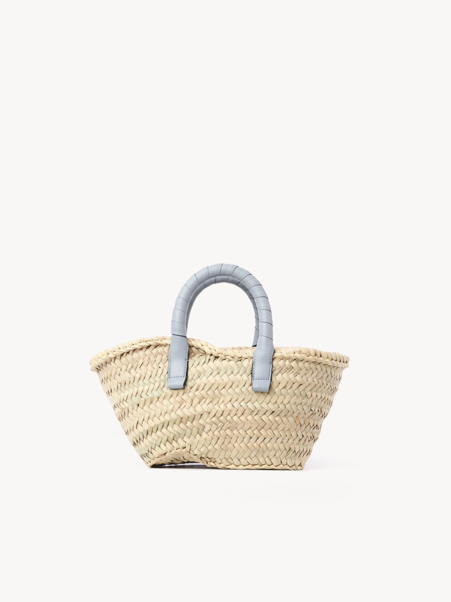 Petit panier Marcie en feuille de palmier - Shady Blue