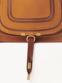 Sac double porté Marcie en cuir et lin - Henna Orange