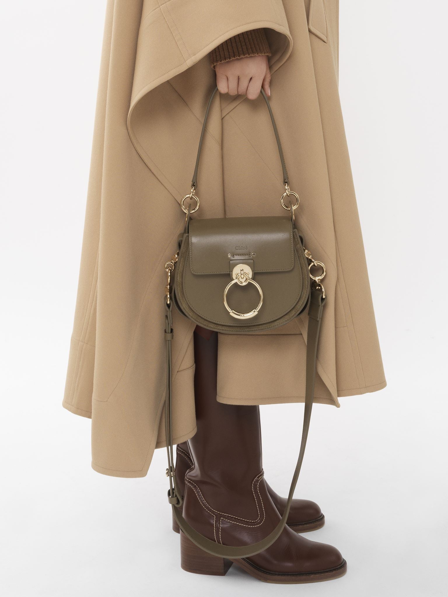 Petit sac Tess à bandoulière en cuir - Deep Khaki