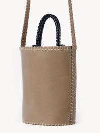 Sac Seau Louela en cuir - Greyish Taupe
