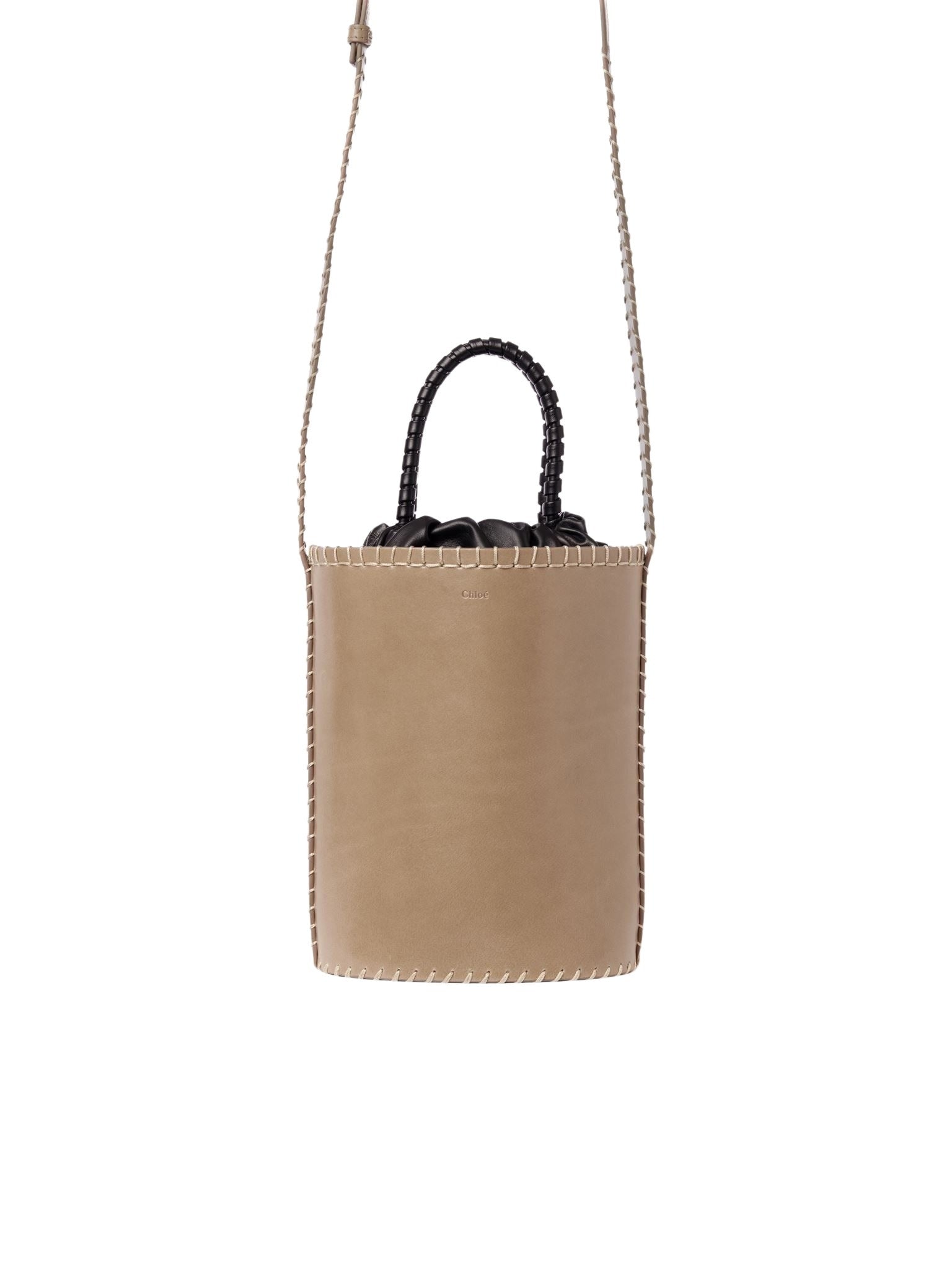 Sac Seau Louela en cuir - Greyish Taupe