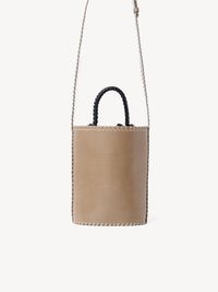 Sac Seau Louela en cuir - Greyish Taupe