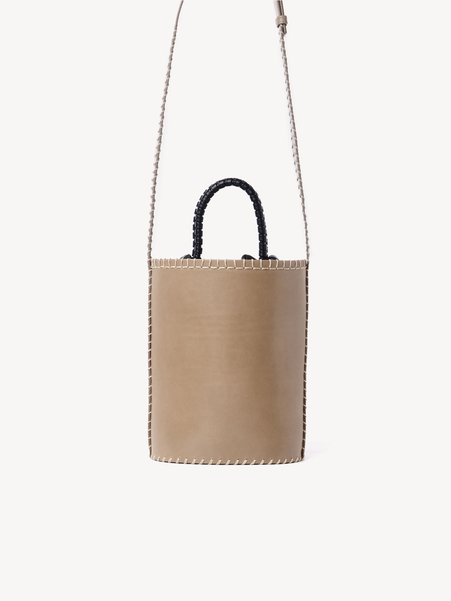 Sac Seau Louela en cuir - Greyish Taupe