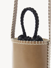 Petit sac seau Louela en cuir - Greyish Taupe