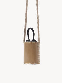 Petit sac seau Louela en cuir - Greyish Taupe