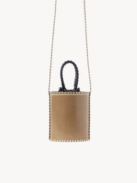 Petit sac seau Louela en cuir - Greyish Taupe