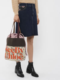 Petit sac cabas See By Chloé Essential en lin - Minimal Grey