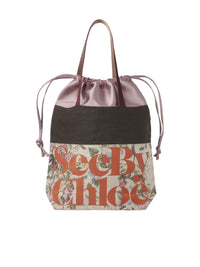 Petit sac cabas See By Chloé Essential en lin - Minimal Grey