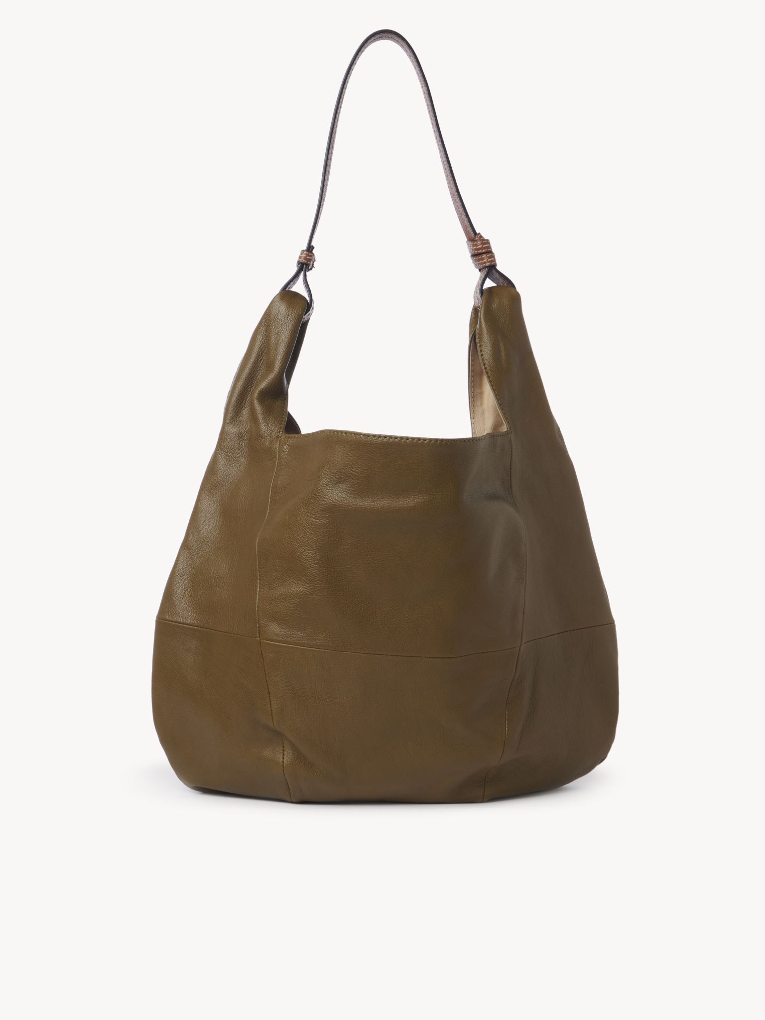 Sac hobo Indra en cuir - Vert Ambré