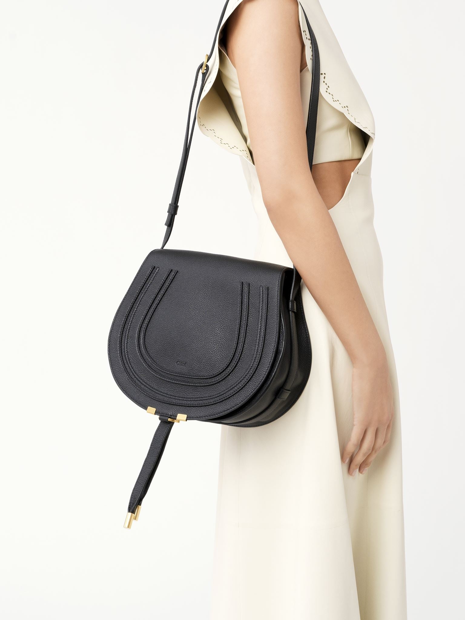Sac à bandoulière Marcie en cuir - Black