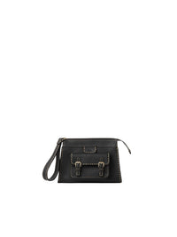 Petite pochette Edith en cuir - Black