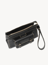 Petite pochette Edith en cuir - Black