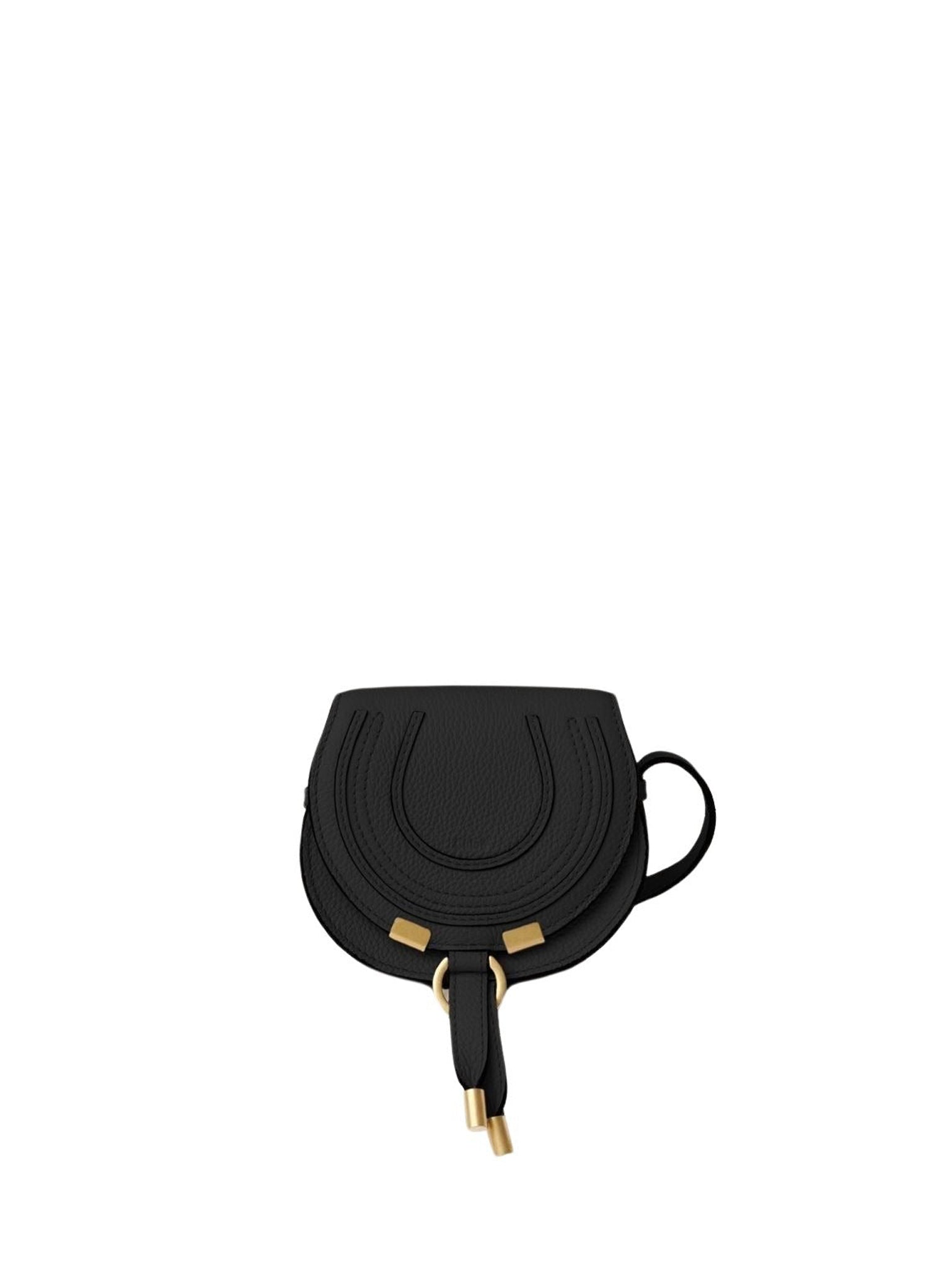Mini sac porté épaule Marcie en cuir - Black