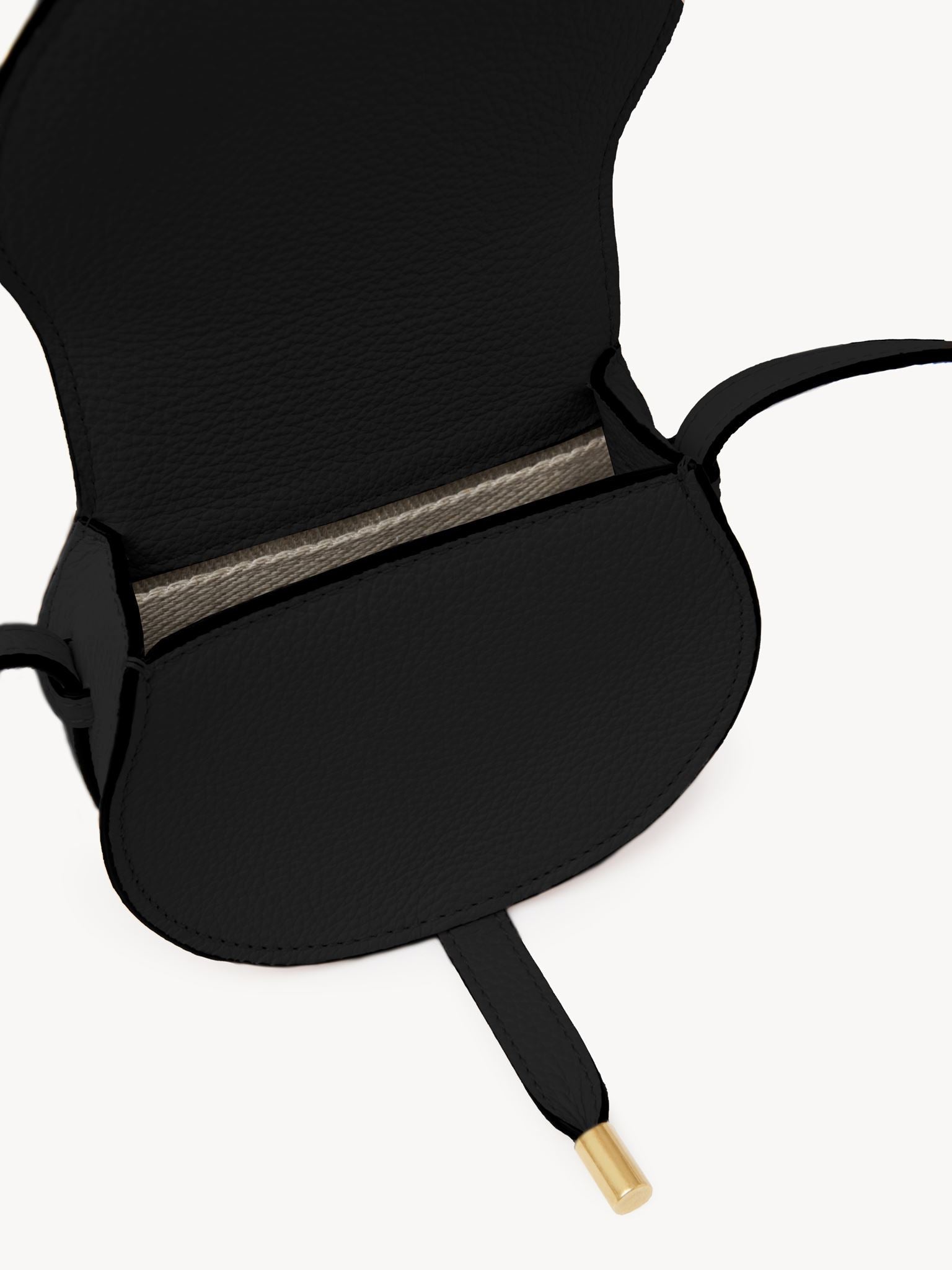 Mini sac porté épaule Marcie en cuir - Black