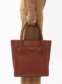Sac cabas Edith en cuir - Sepia Brown