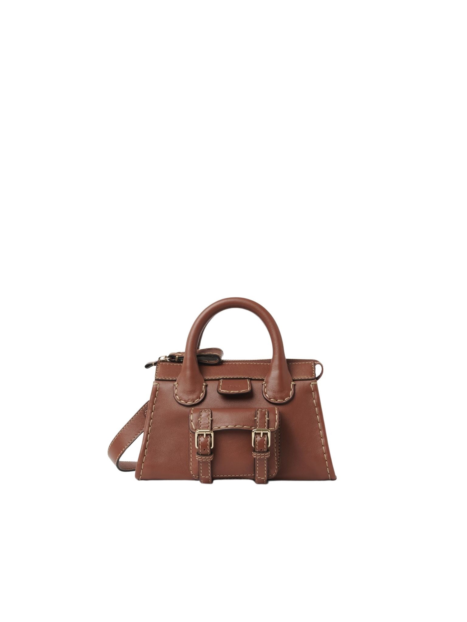 Mini sac Edith en cuir - Brun Sépia
